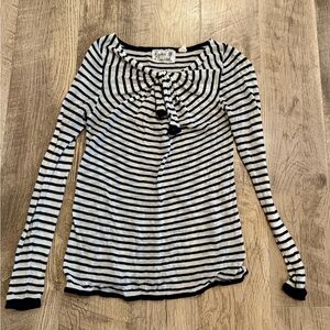 Anthropologie Field And Flower Women’s Swirl Knot Long Sleeve Striped Size S